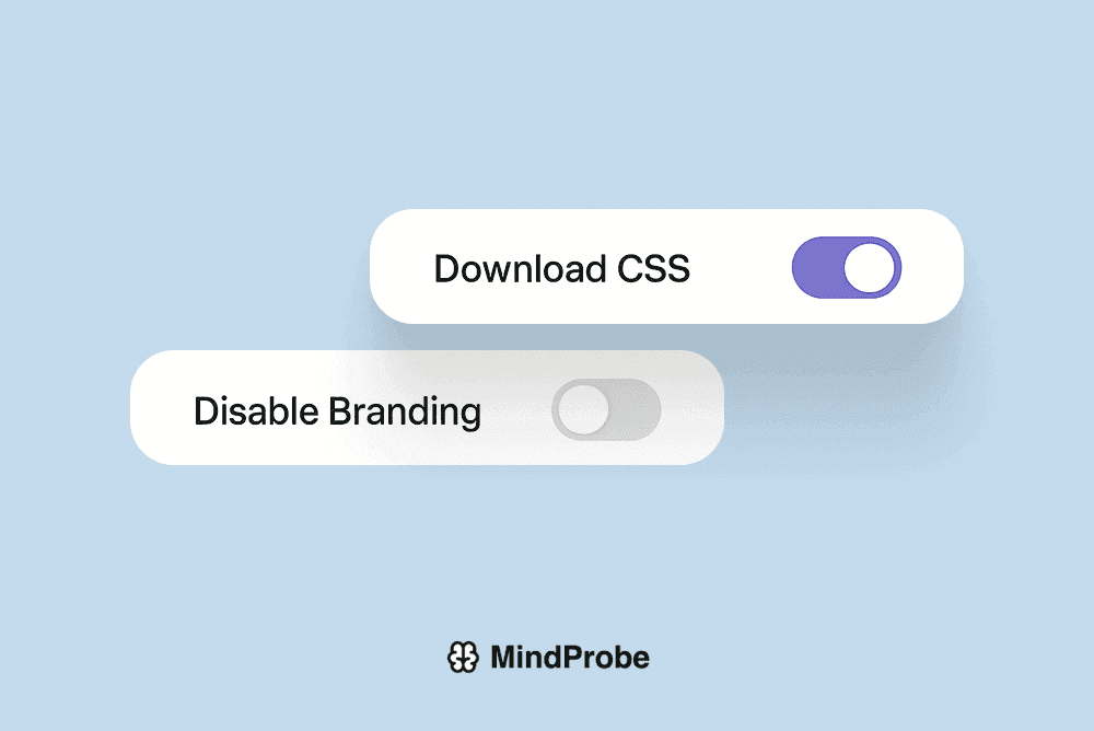 Export dialog with “Download CSS” and “Disable Branding” toggles