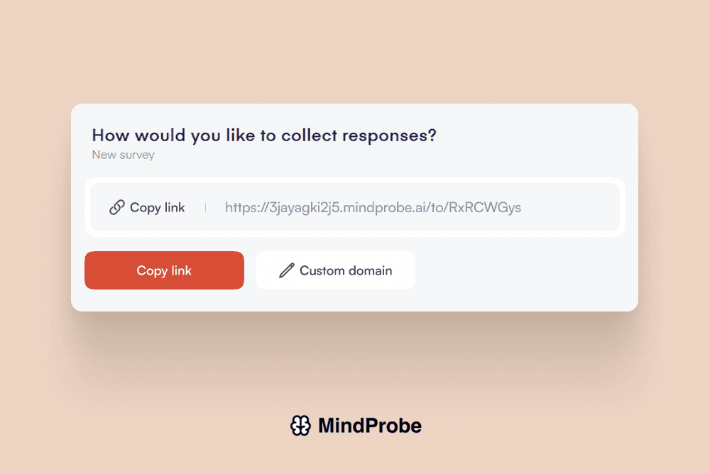 Screenshot of the “Link Builder” UI with a generated URL and “Copy” button.