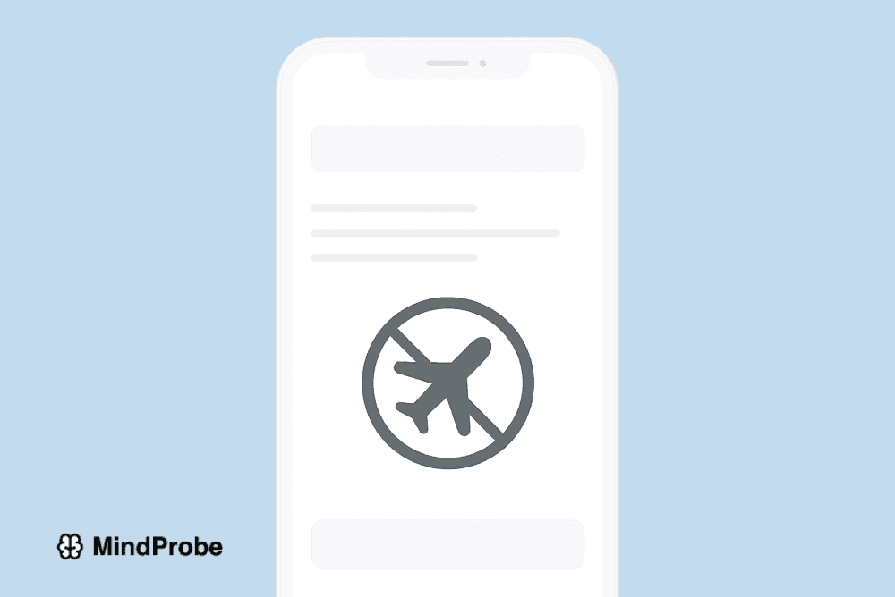 Phone with airplane mode icon.