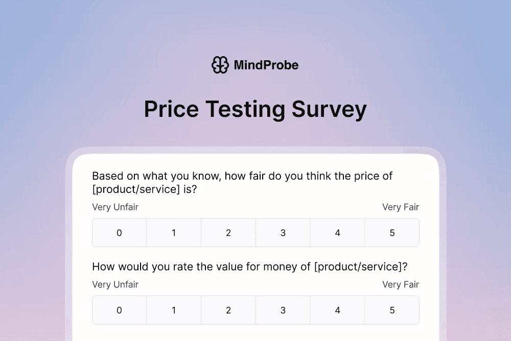 Price Testing Survey Template